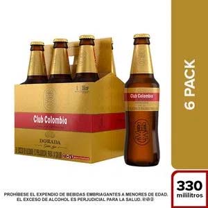 Club Colombia Dorada botella 330ml x 6