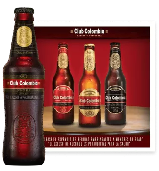 Cerveza Club Colombia roja, dorada y negra 2011