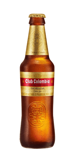Botella club colombia dorada
